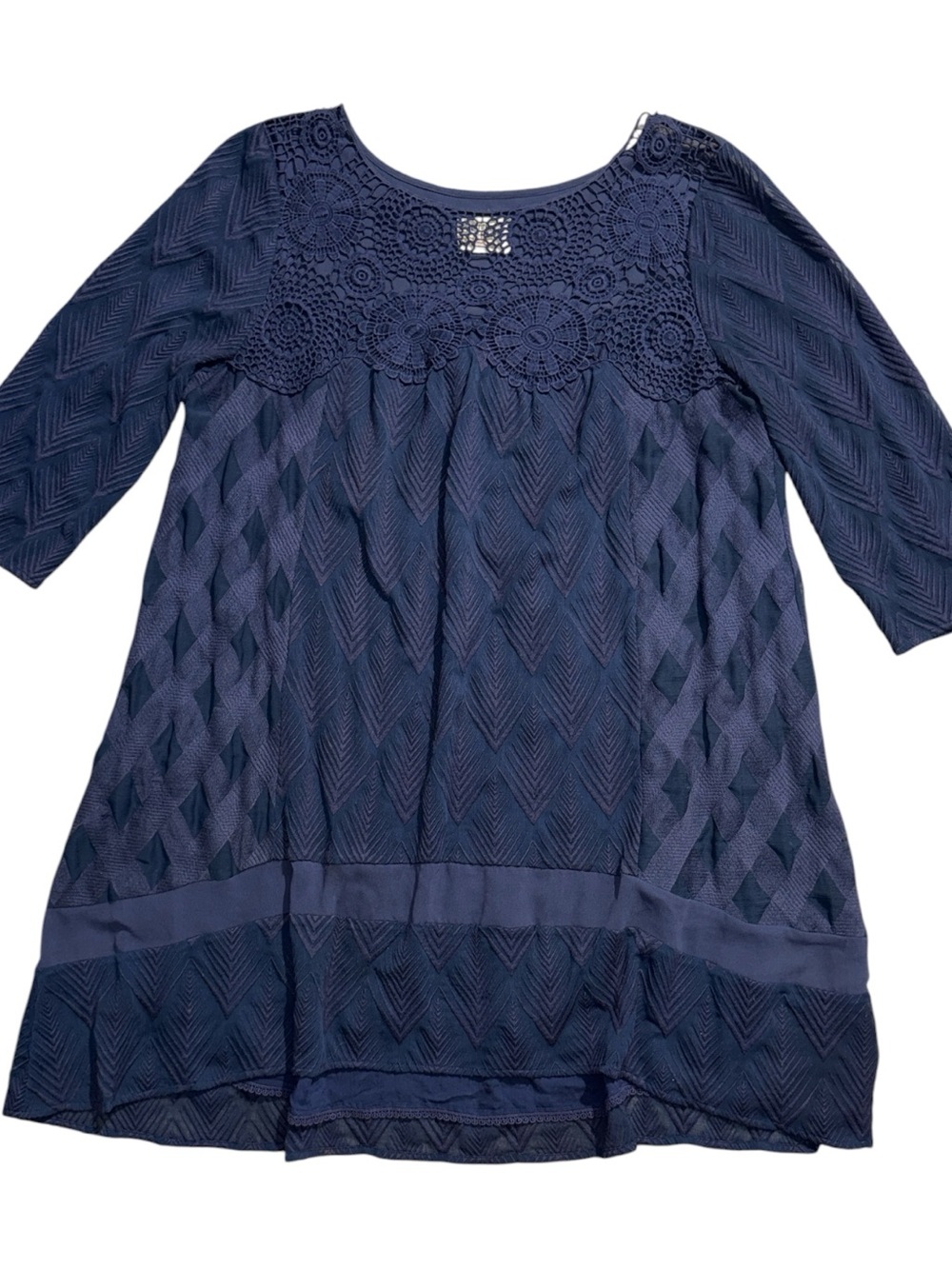 Anthropology Holding Horses Boho Prairie Western Chic Large Augusta Navy dress